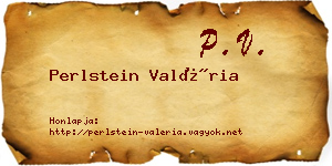 Perlstein Valéria névjegykártya